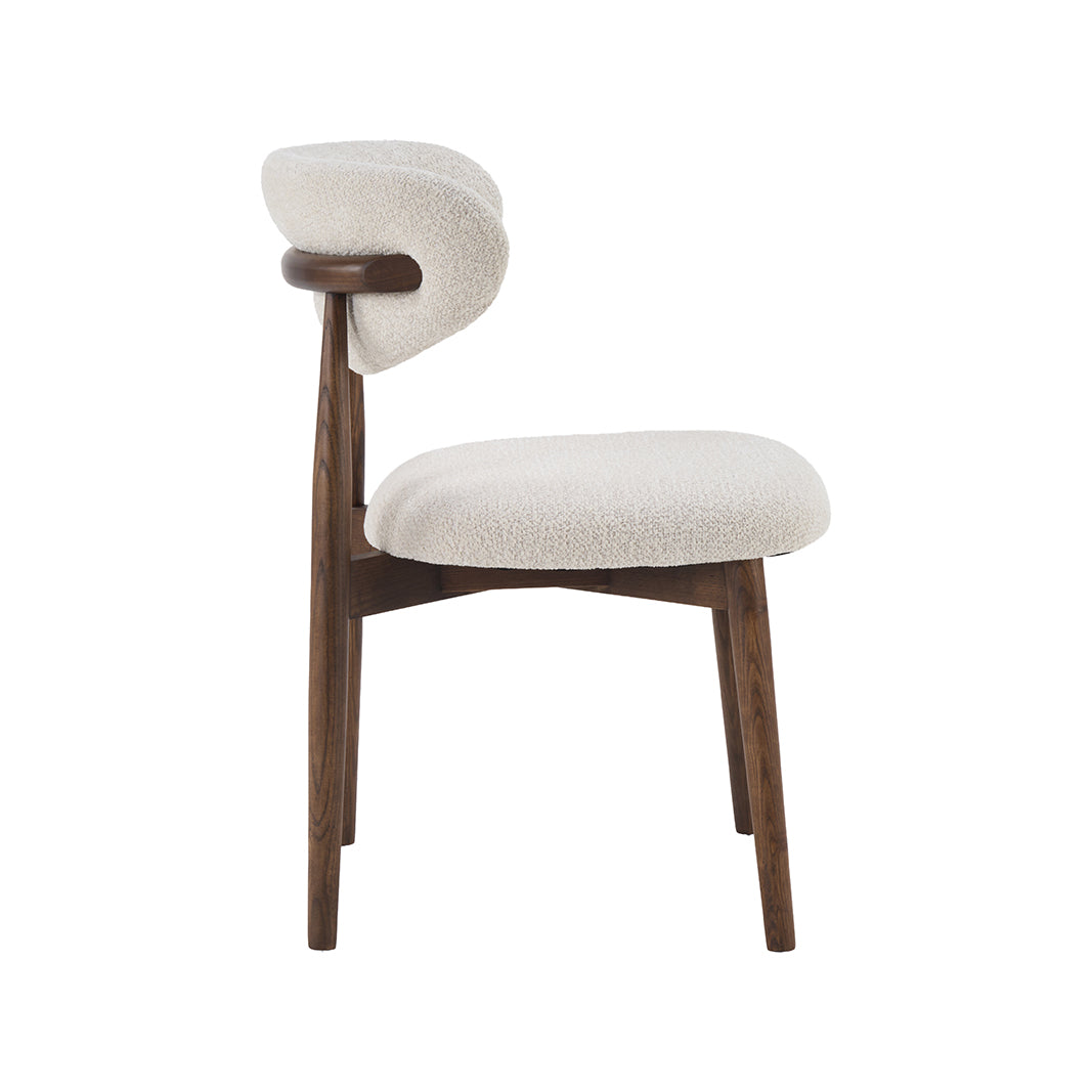 LABEL51 Eetkamerstoel Kyoto - Naturel - Geweven - Walnoot Houten Frame