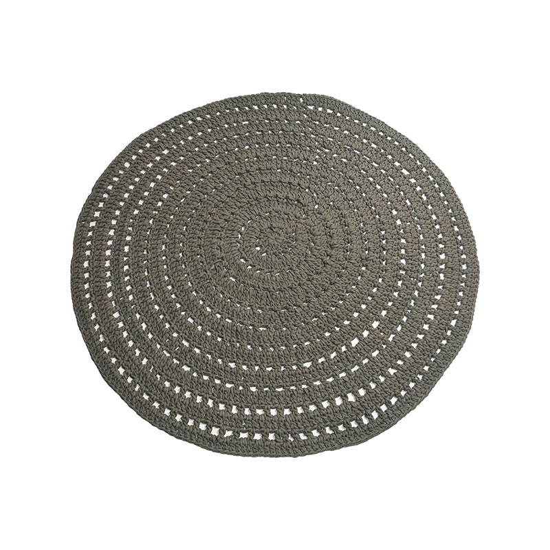 LABEL51 Vloerkleden Knitted - Army - Katoen - 150x150 cm - Rond
