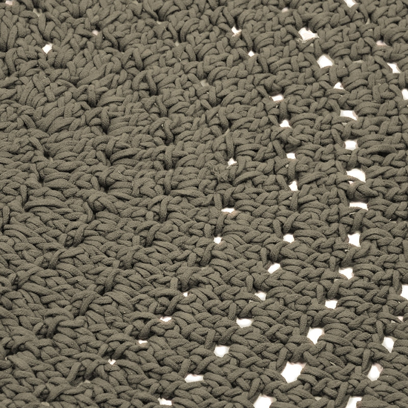 LABEL51 Vloerkleden Knitted - Army - Katoen - 150x150 cm - Rond