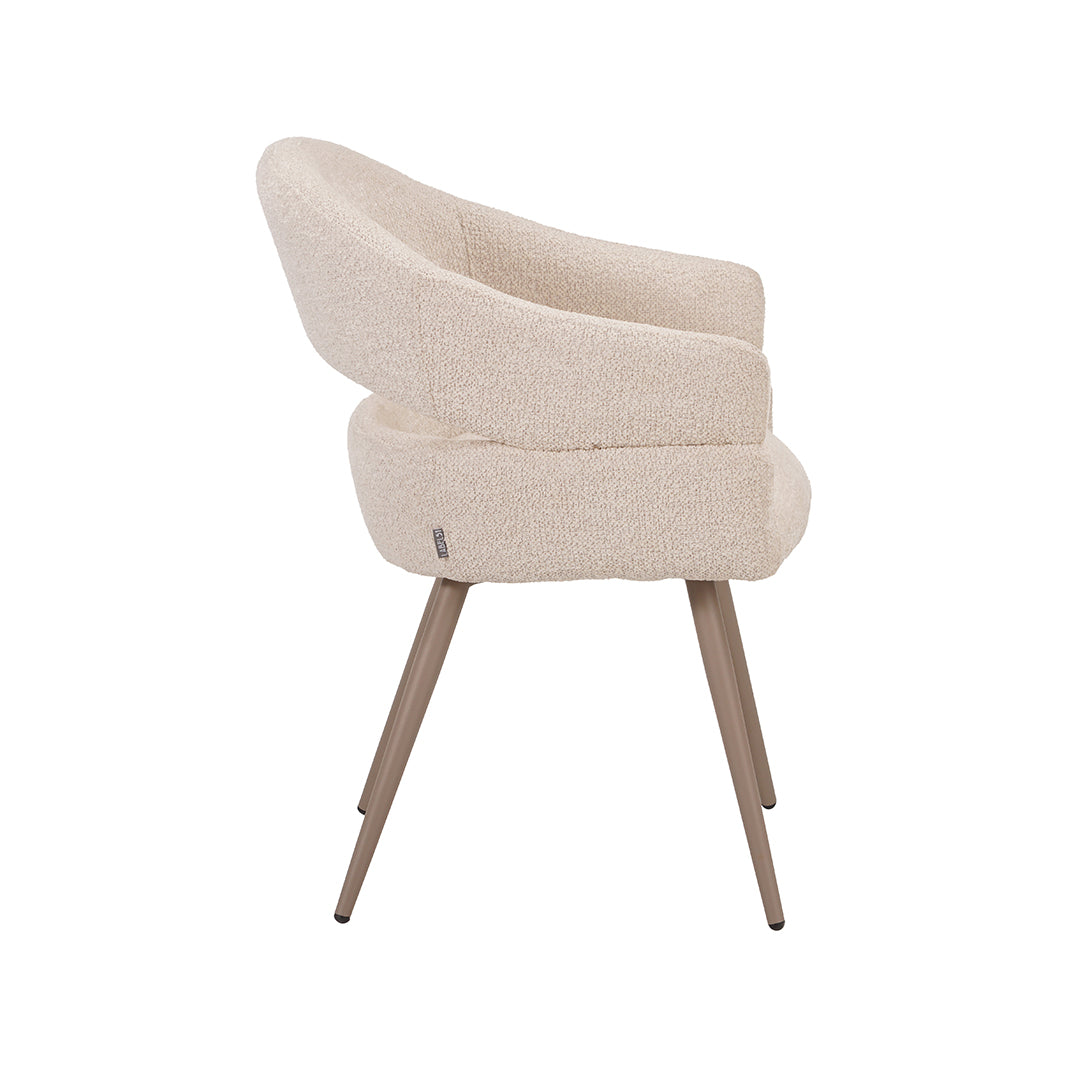 LABEL51 Eetkamerstoel Pia - Naturel - Superb - Taupe Metaal