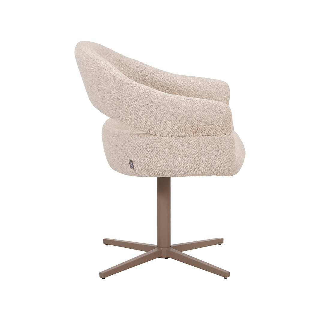 LABEL51 Eetkamerstoel Donna - Naturel - Superb - Taupe Metaal