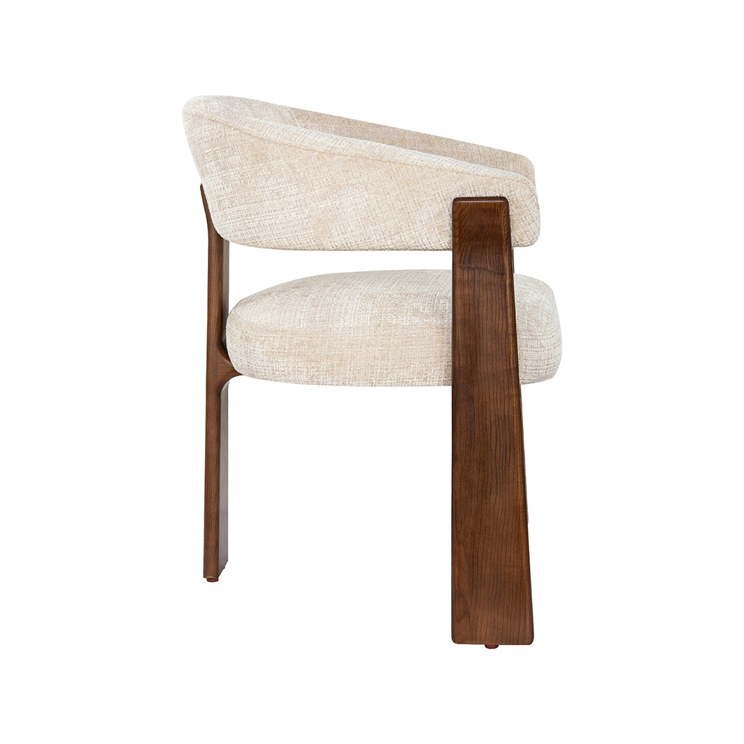 LABEL51 Eetkamerstoel Nice - Naturel - Cremona - Walnoot Hout