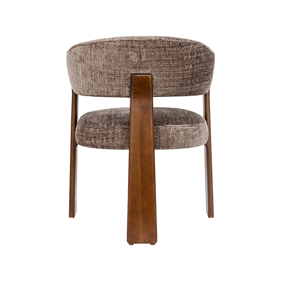 LABEL51 Eetkamerstoel Nice - Taupe - Cremona - Walnoot Hout