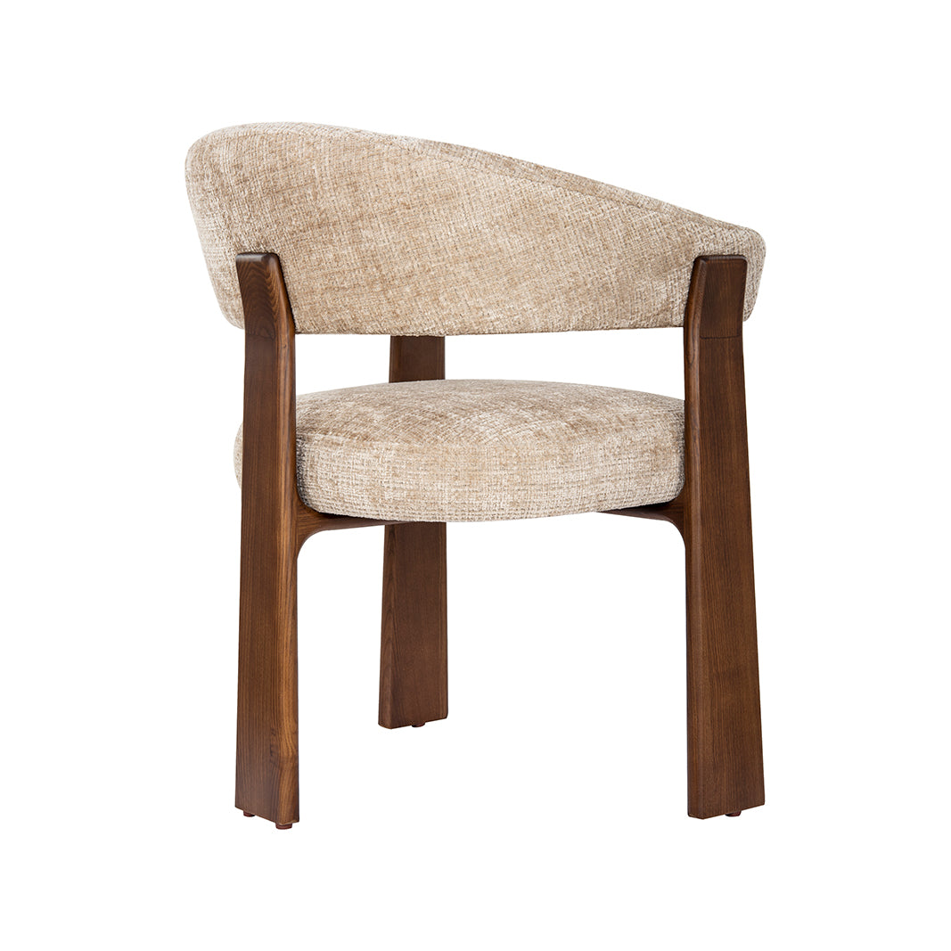 LABEL51 Eetkamerstoel Nice - Beige - Cremona - Walnoot Hout