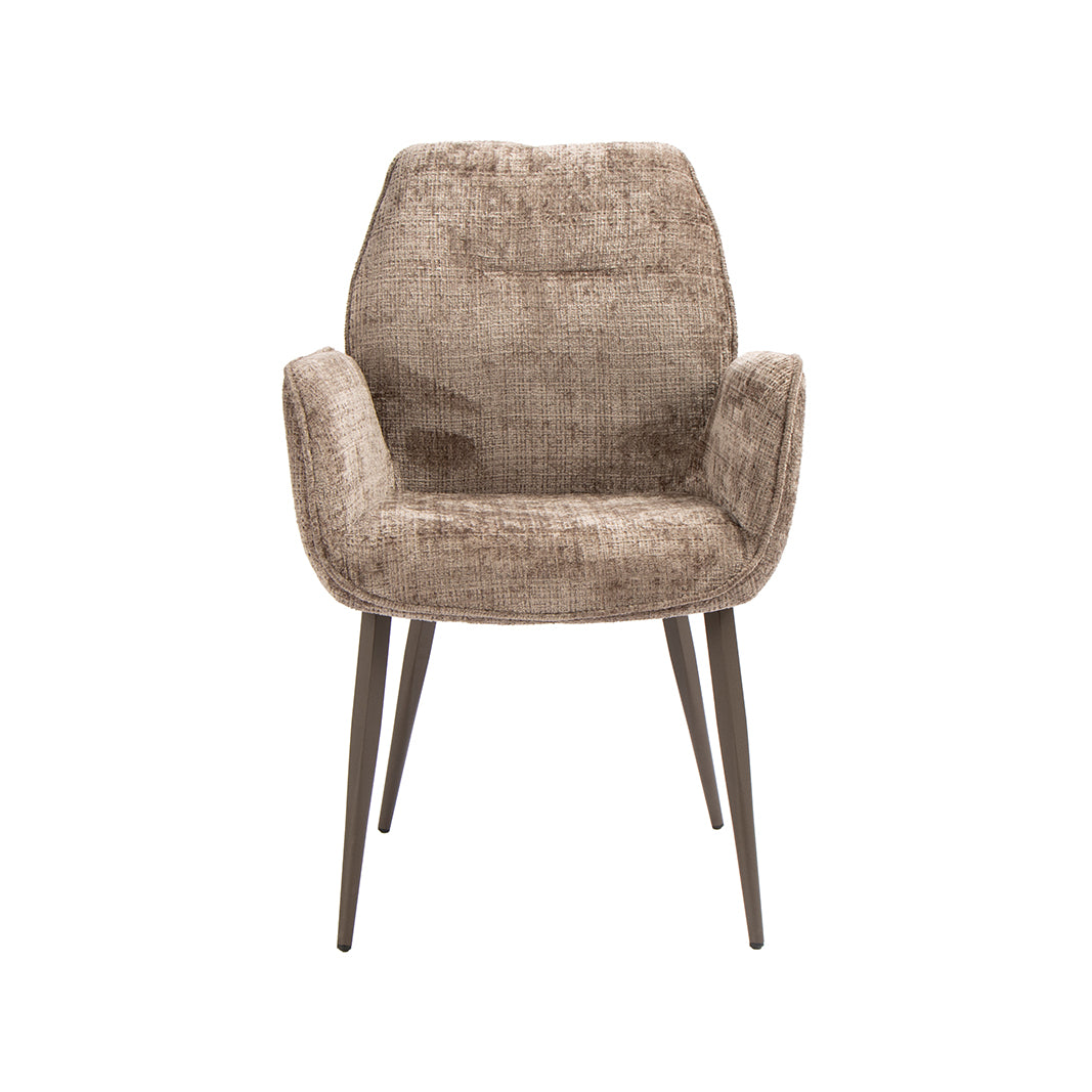 LABEL51 Eetkamerstoel Mayson - Taupe - Cremona - Brons Metaal