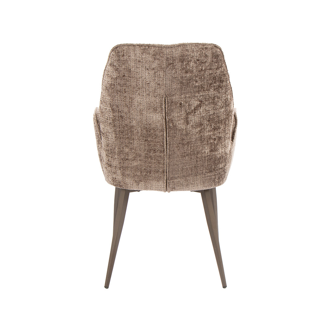 LABEL51 Eetkamerstoel Mayson - Taupe - Cremona - Brons Metaal