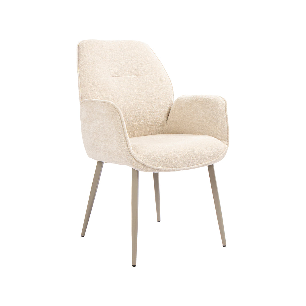 LABEL51 Eetkamerstoel Mayson - Naturel - Raven - Taupe Metaal