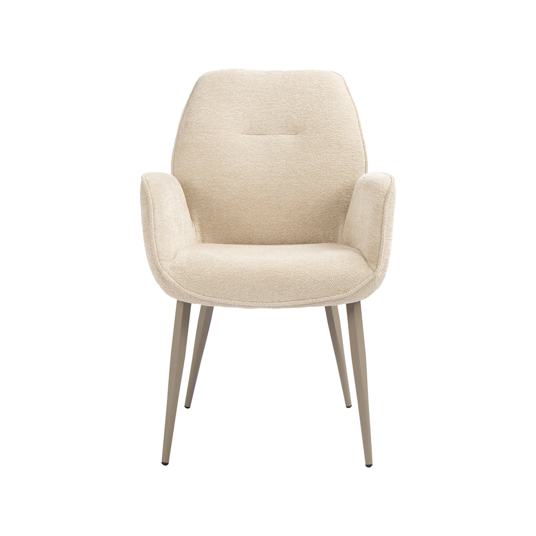 LABEL51 Eetkamerstoel Mayson - Naturel - Raven - Taupe Metaal