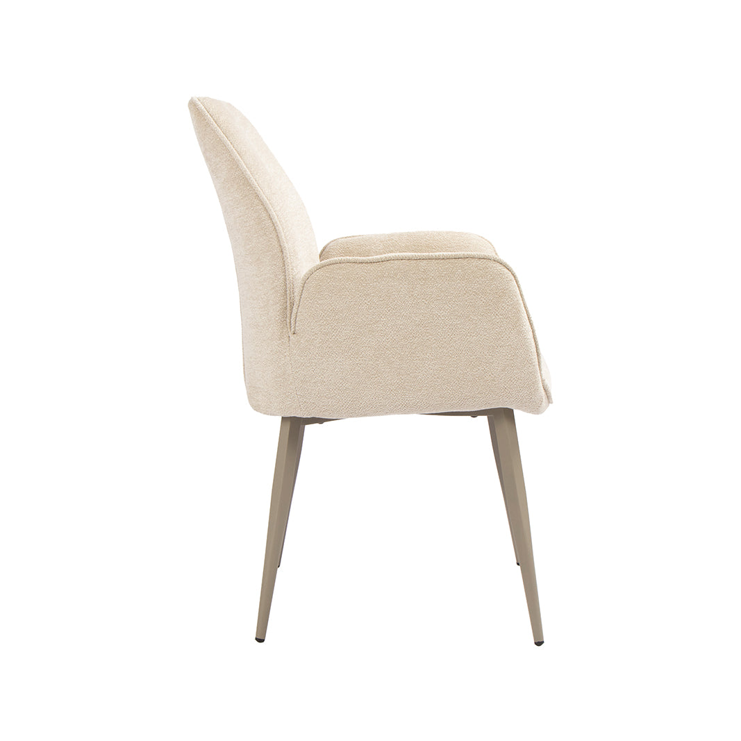 LABEL51 Eetkamerstoel Mayson - Naturel - Raven - Taupe Metaal