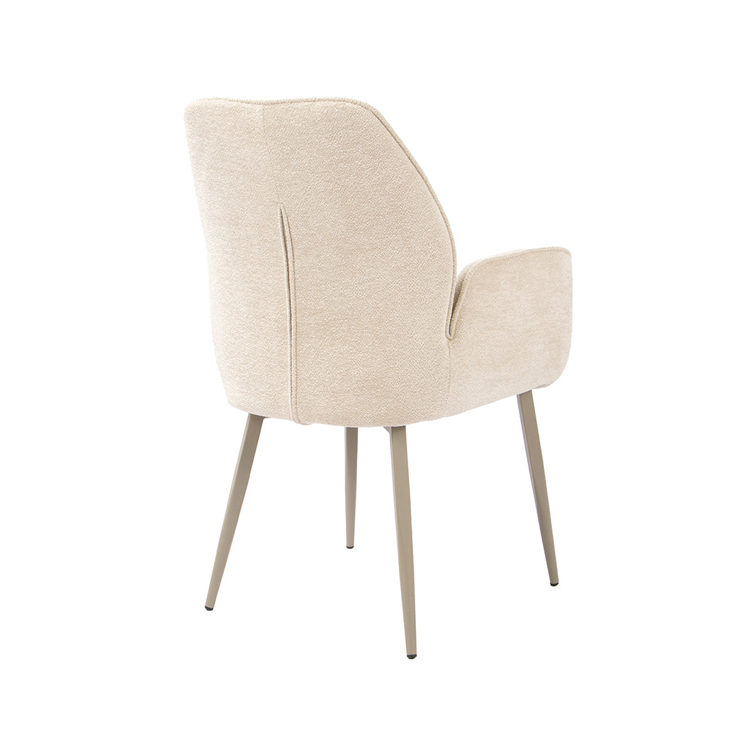 LABEL51 Eetkamerstoel Mayson - Naturel - Raven - Taupe Metaal