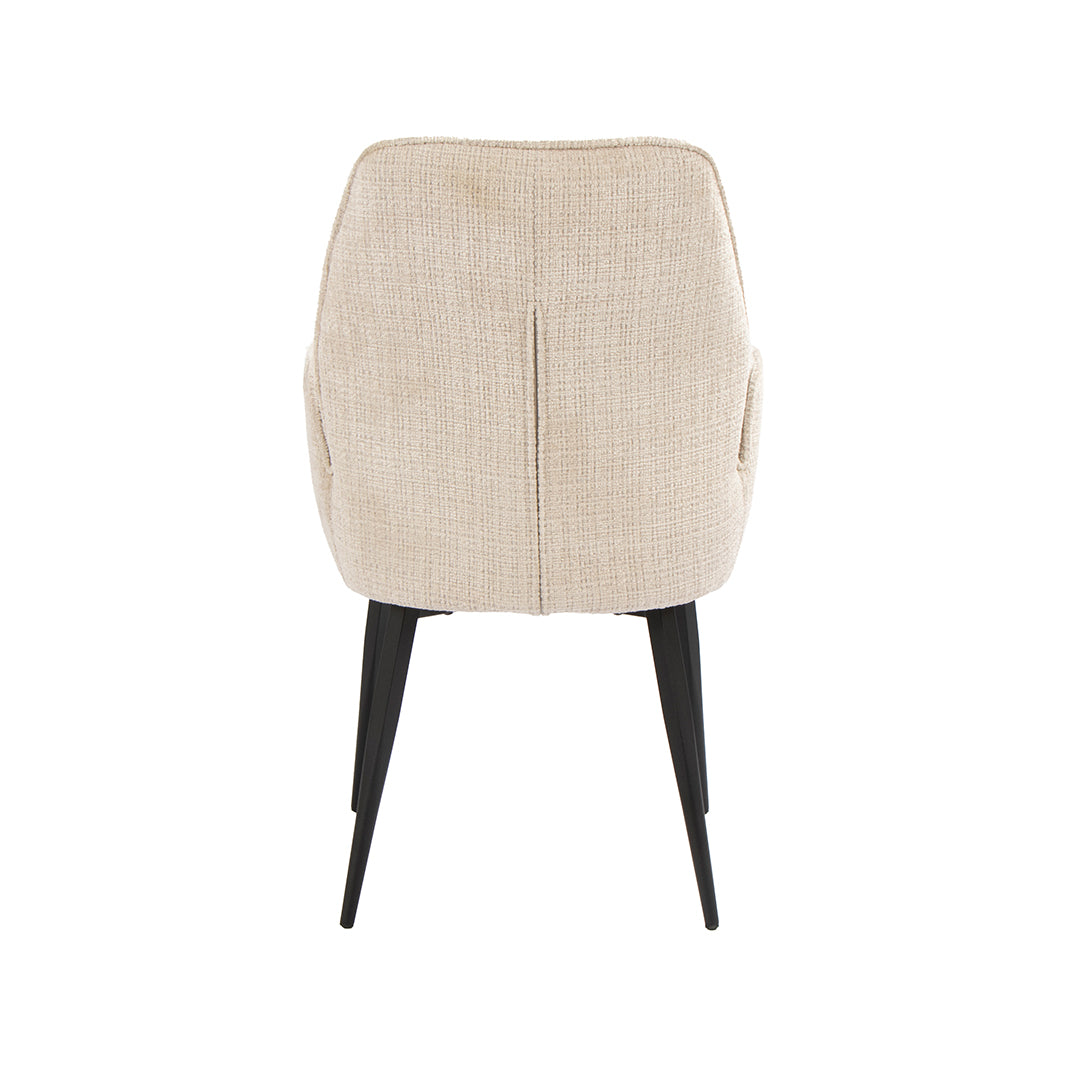 LABEL51 Eetkamerstoel Mayson - Naturel - Cremona - Zwart Metaal