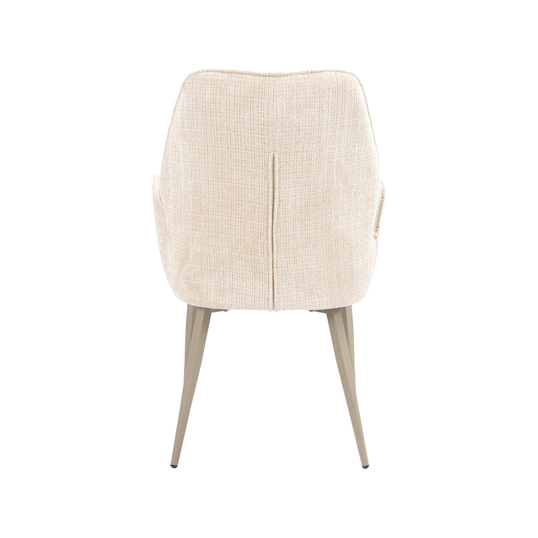 LABEL51 Eetkamerstoel Mayson - Naturel - Cremona - Taupe Metaal