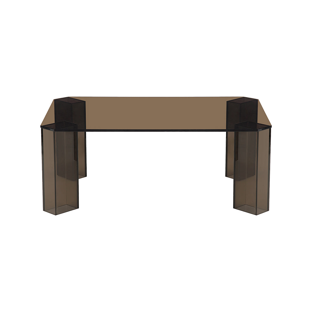 LABEL51 Salontafel Avery - Brown - Glas - 90 cm