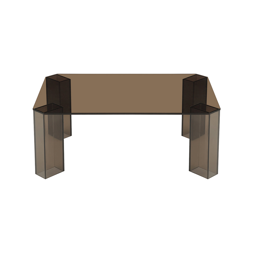 LABEL51 Salontafel Avery - Brown - Glas - 90 cm
