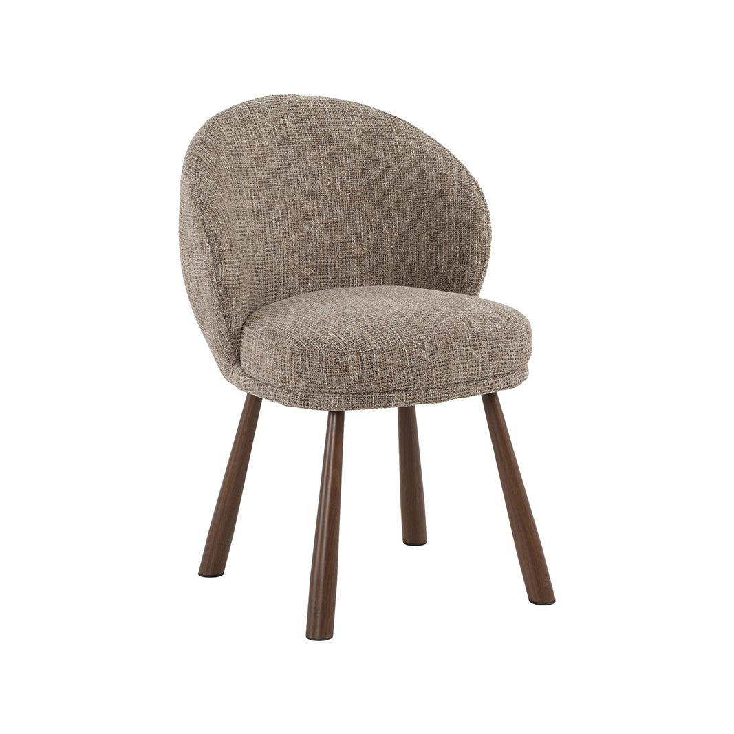 LABEL51 Eetkamerstoel Haya - Taupe - Pure Weave - Walnoot Metaal