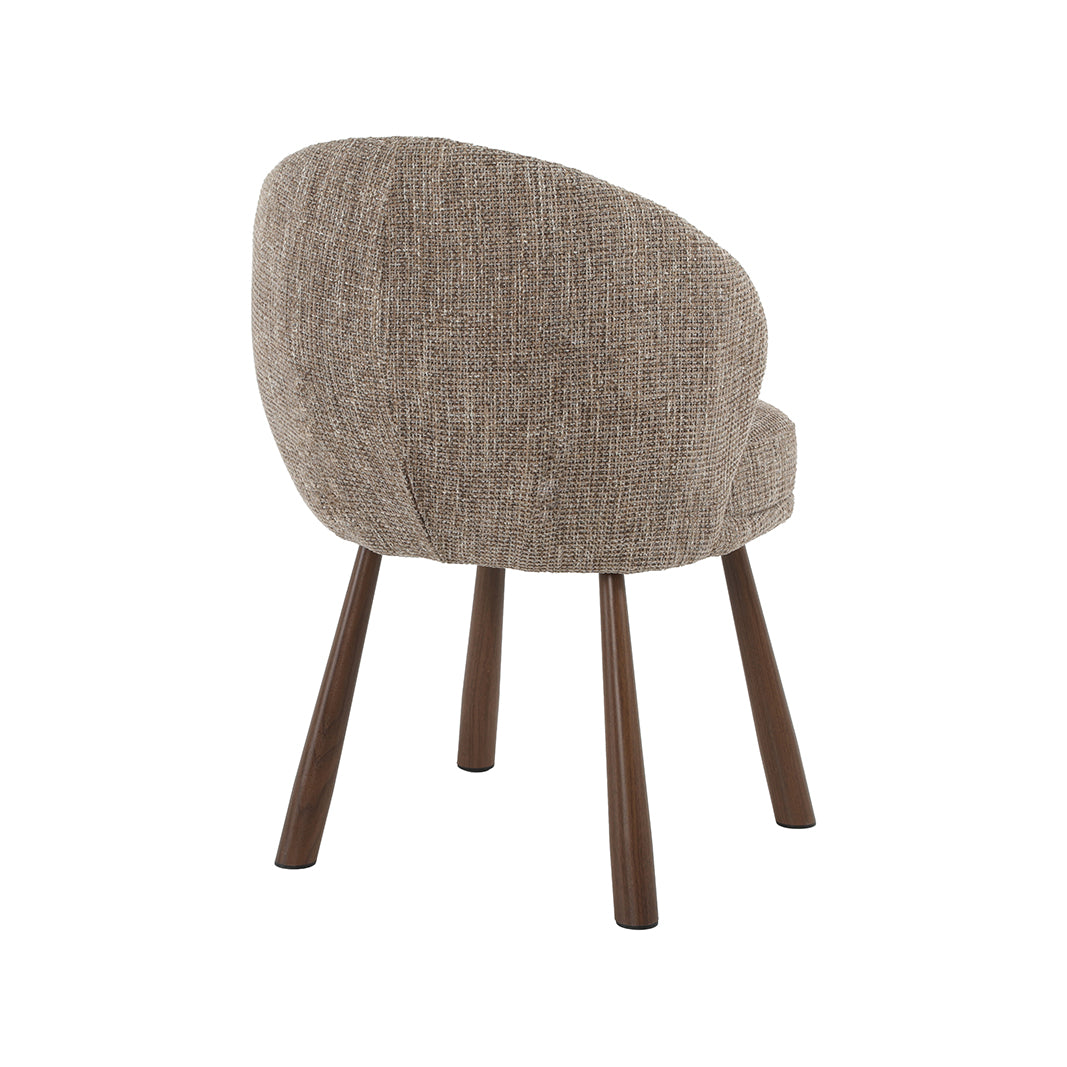 LABEL51 Eetkamerstoel Haya - Taupe - Pure Weave - Walnoot Metaal