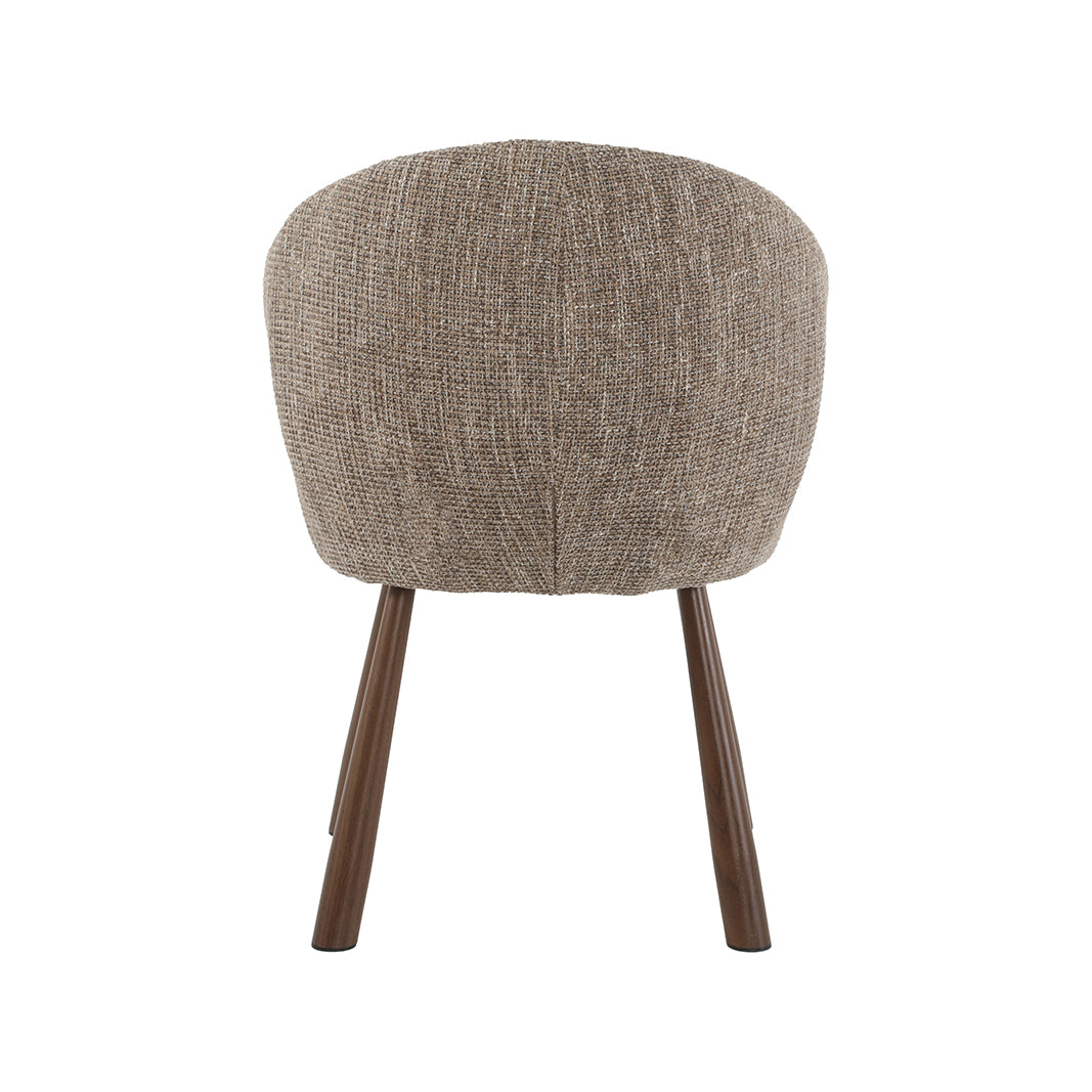 LABEL51 Eetkamerstoel Haya - Taupe - Pure Weave - Walnoot Metaal
