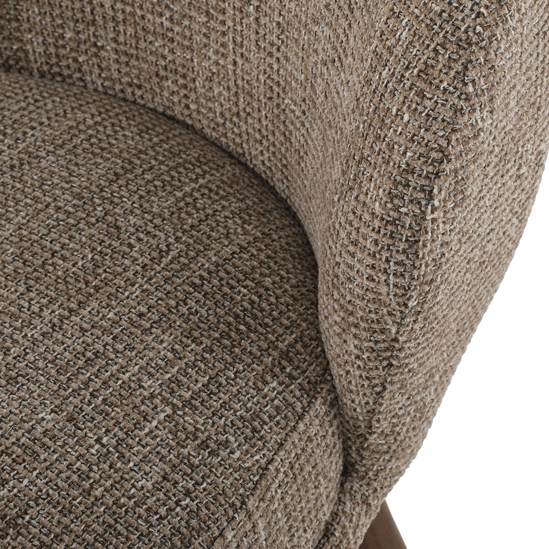 LABEL51 Eetkamerstoel Haya - Taupe - Pure Weave - Walnoot Metaal