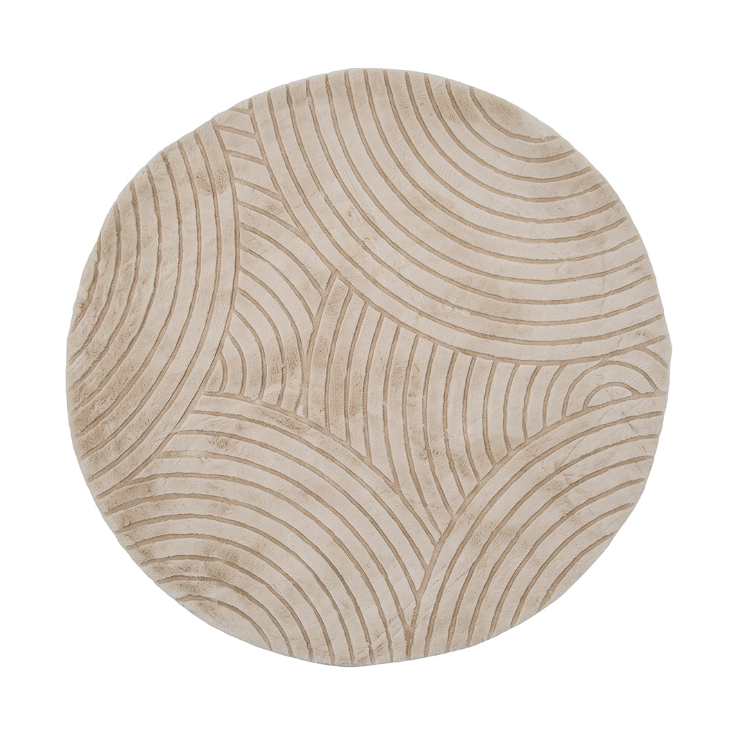 LABEL51 Vloerkleden Nilo - Beige - Polyester - 200x200 cm - Rond