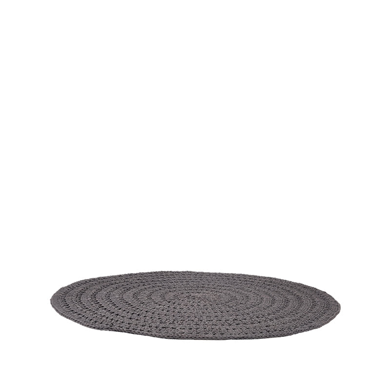 LABEL51 Vloerkleden Knitted - Antraciet - Katoen - 150x150 cm - Rond
