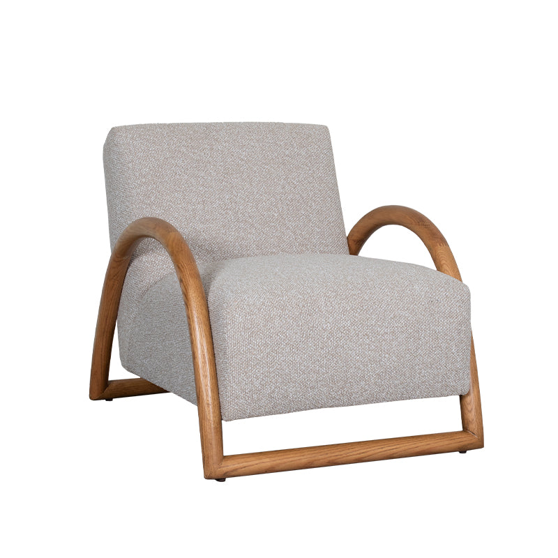 LABEL51 Fauteuil Viggo - Naturel - Royal Boucle - Naturel Hout