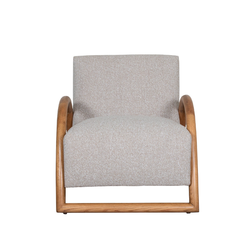 LABEL51 Fauteuil Viggo - Naturel - Royal Boucle - Naturel Hout