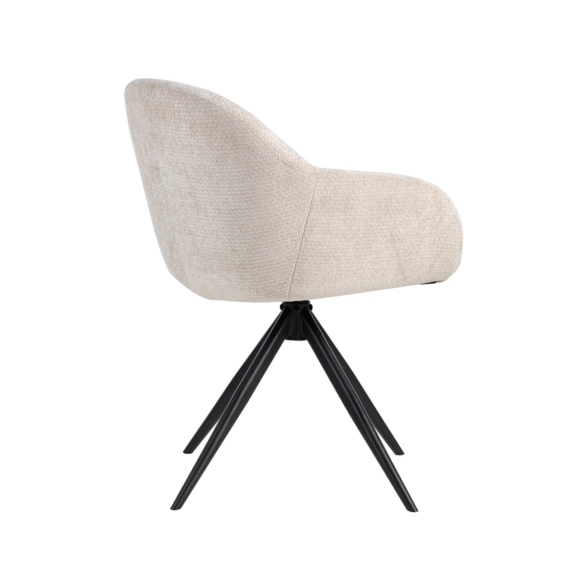LABEL51 Eetkamerstoel Fiby - Naturel - Elite - Zwart Metalen Frame