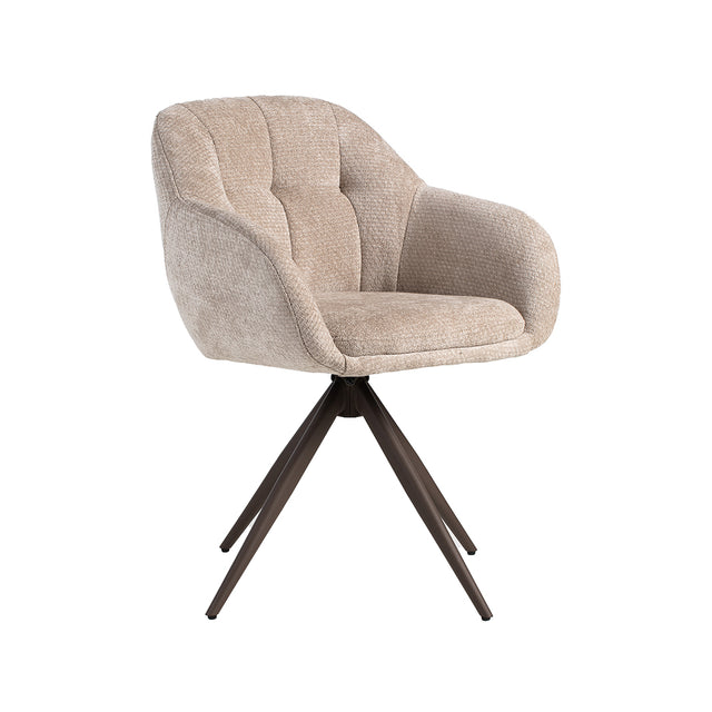 LABEL51 Eetkamerstoel Esma - Clay - Elite - Brons Metalen Frame