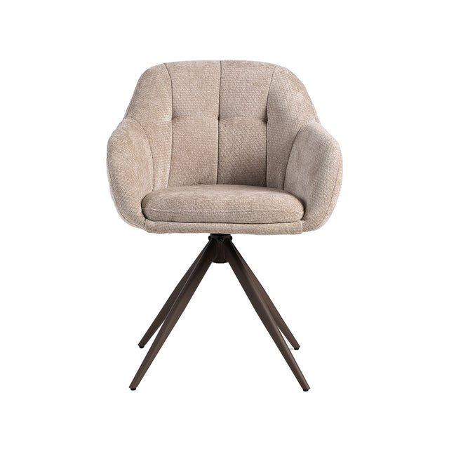 LABEL51 Eetkamerstoel Esma - Clay - Elite - Brons Metalen Frame