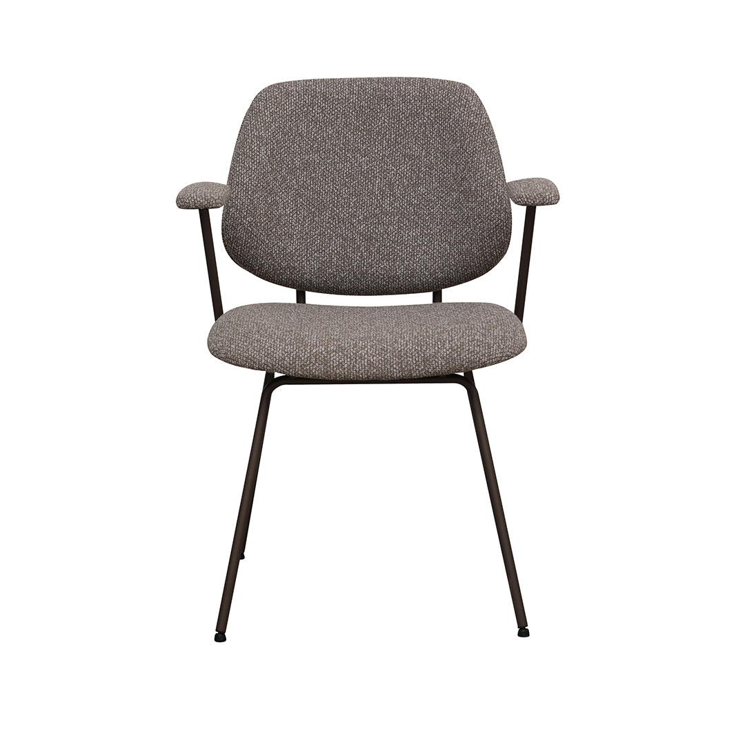LABEL51 Eetkamerstoel Loreto - Mushroom - Royal Boucle - Brons Metalen Frame