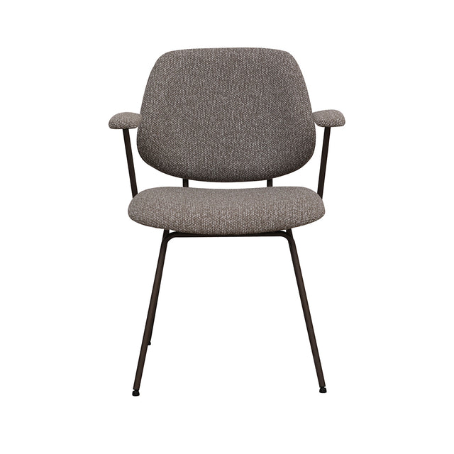 LABEL51 Eetkamerstoel Loreto - Mushroom - Royal Boucle - Brons Metalen Frame