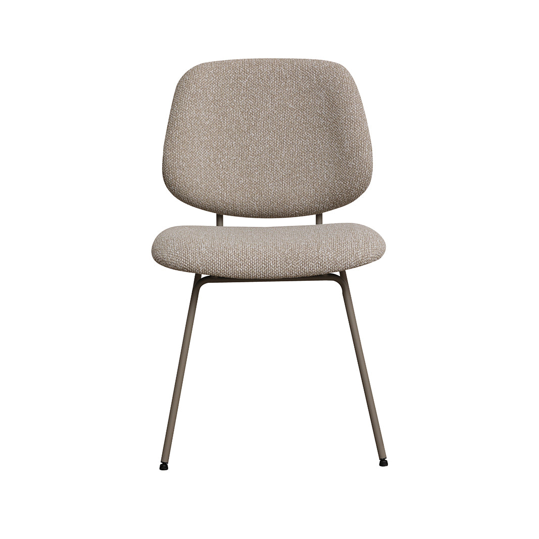 LABEL51 Eetkamerstoel Ravenna - Naturel - Royal Boucle - Taupe Metalen Frame