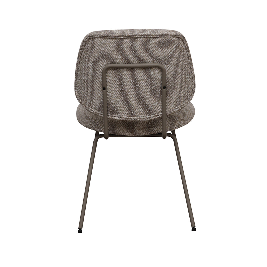 LABEL51 Eetkamerstoel Ravenna - Naturel - Royal Boucle - Taupe Metalen Frame