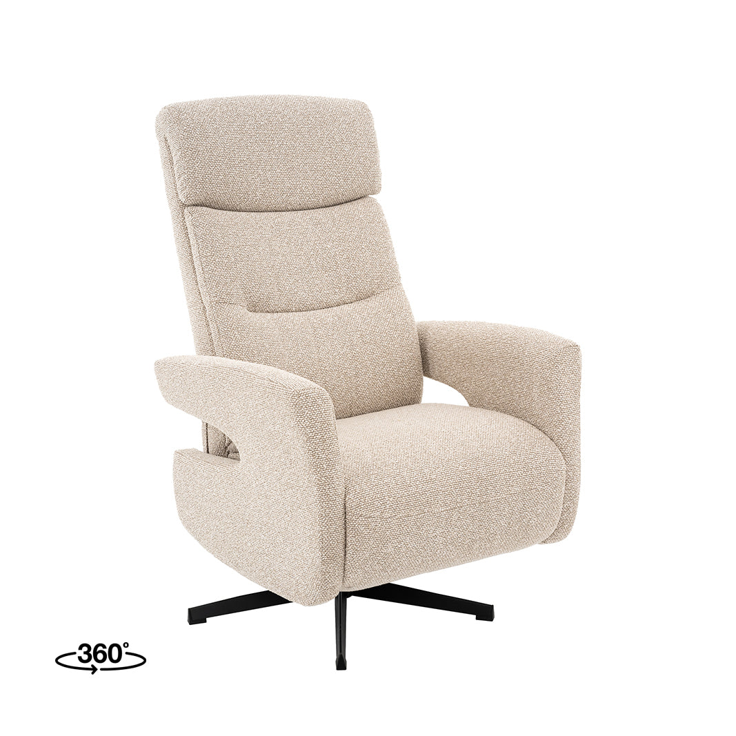 LABEL51 Fauteuil Copenhagen - Naturel - Royal Boucle - Manueel Verstelbaar