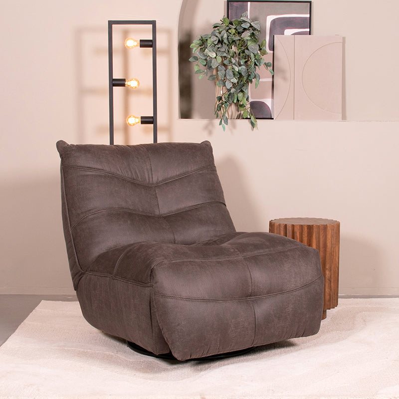 LABEL51 Fauteuil Powernap Station - Antraciet - Micro Suede - One Size