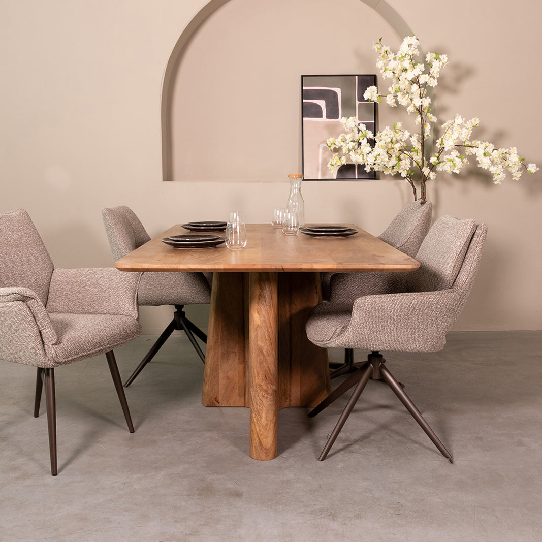 LABEL51 Eetkamertafel Scott - Nature Smooth - Mangohout - 200 cm