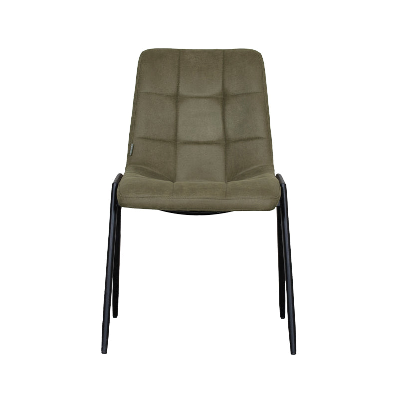 LABEL51 Eetkamerstoel Noor - Moss - Micro Suede - Zwart Metalen Frame