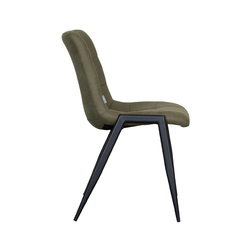 LABEL51 Eetkamerstoel Noor - Moss - Micro Suede - Zwart Metalen Frame
