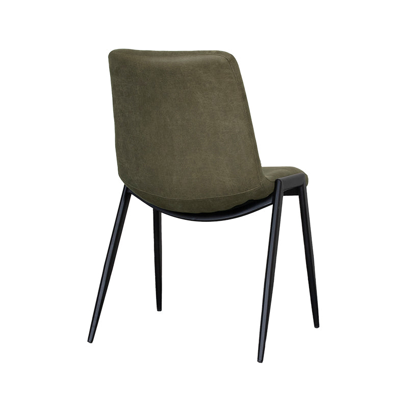 LABEL51 Eetkamerstoel Noor - Moss - Micro Suede - Zwart Metalen Frame