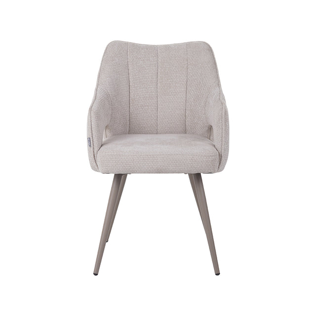 LABEL51 Eetkamerstoel Stan - Naturel - Elite - Taupe Metalen Frame