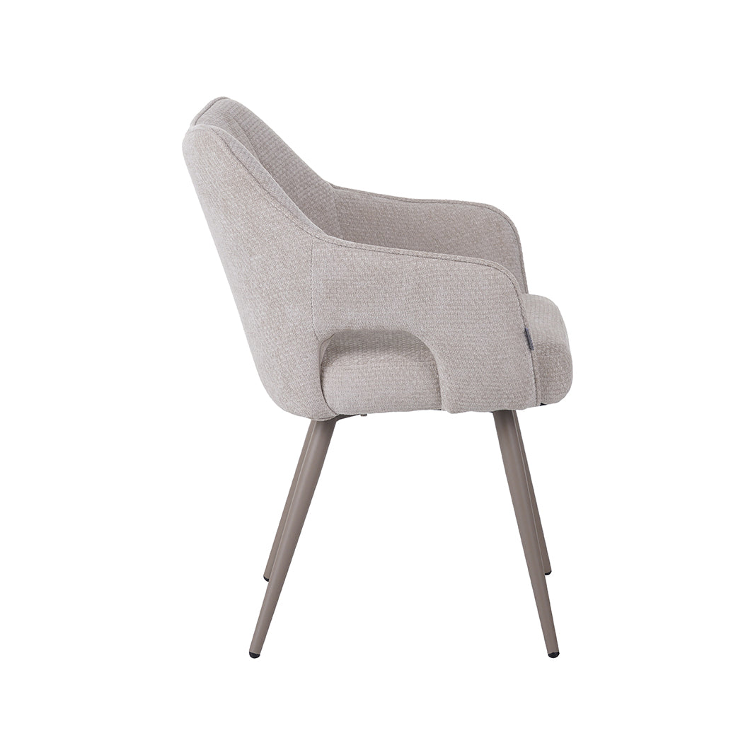 LABEL51 Eetkamerstoel Stan - Naturel - Elite - Taupe Metalen Frame