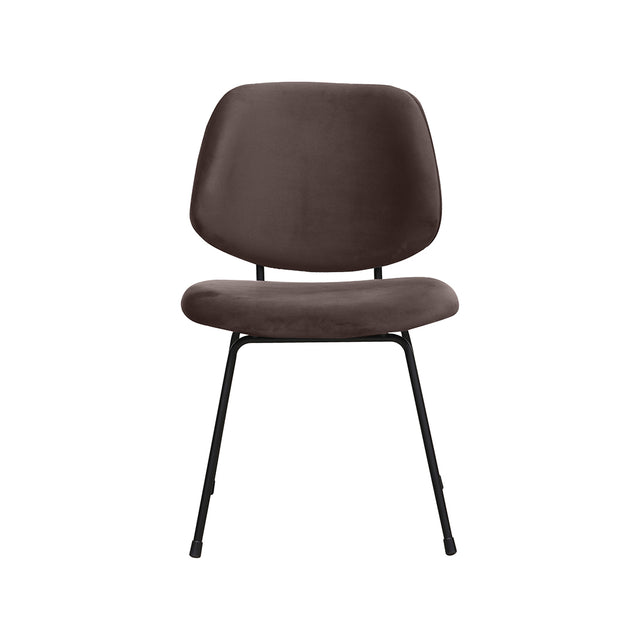 LABEL51 Eetkamerstoel Bello - Taupe - Fluweel - Zwart Metalen Frame
