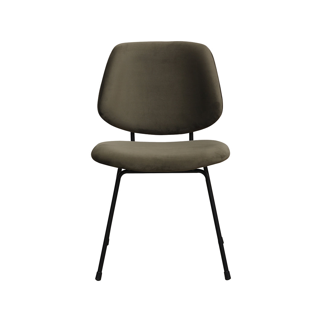 LABEL51 Eetkamerstoel Bello - Hunter - Fluweel - Zwart Metalen Frame