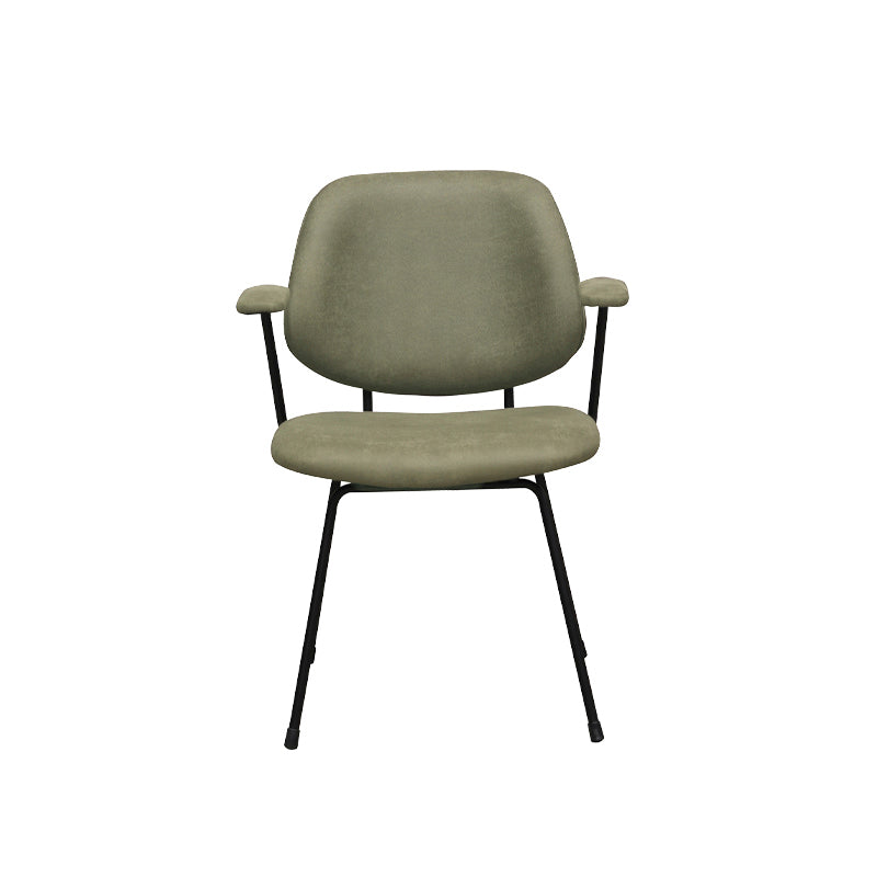 LABEL51 Eetkamerstoel Rivano - Moss - Micro Suede - Zwart Metalen Frame
