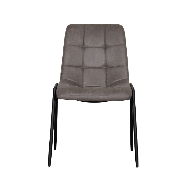 LABEL51 Eetkamerstoel Noor - Taupe - Micro Suede - Zwart Metalen Frame