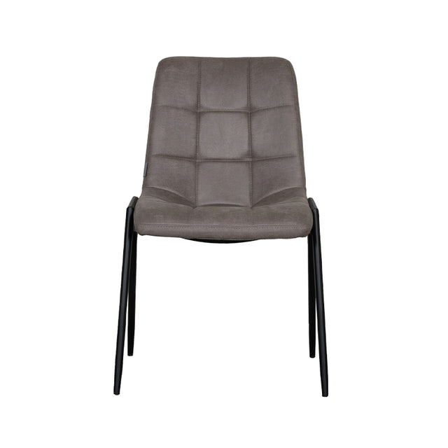 LABEL51 Eetkamerstoel Noor - Taupe - Micro Suede - Zwart Metalen Frame