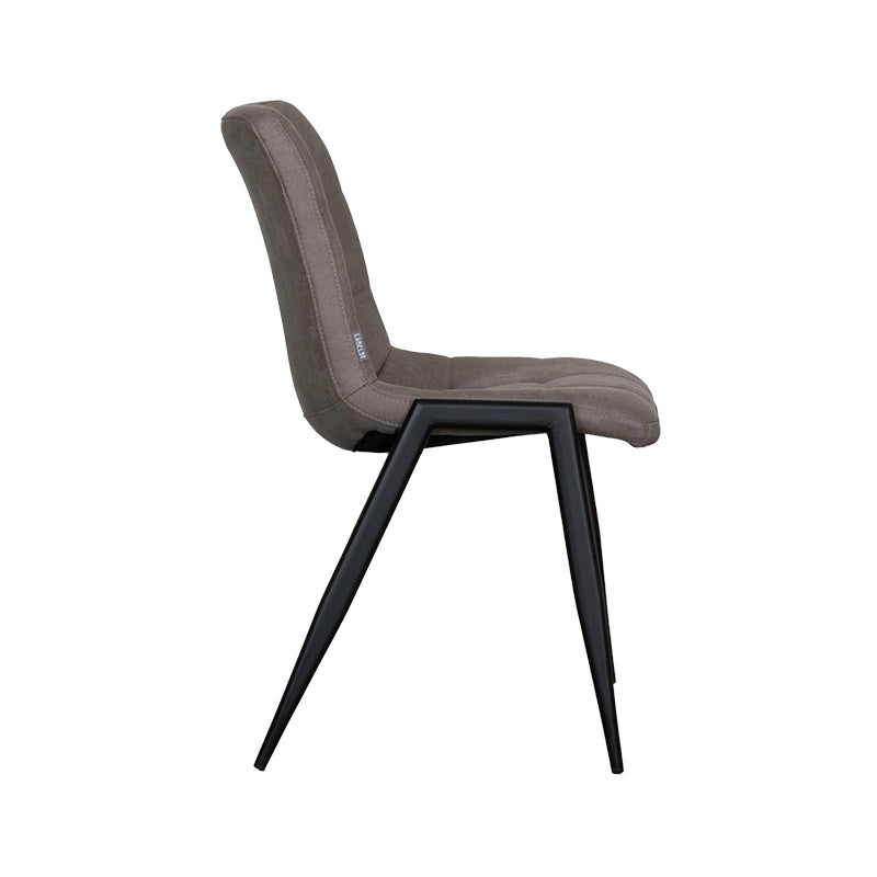 LABEL51 Eetkamerstoel Noor - Taupe - Micro Suede - Zwart Metalen Frame