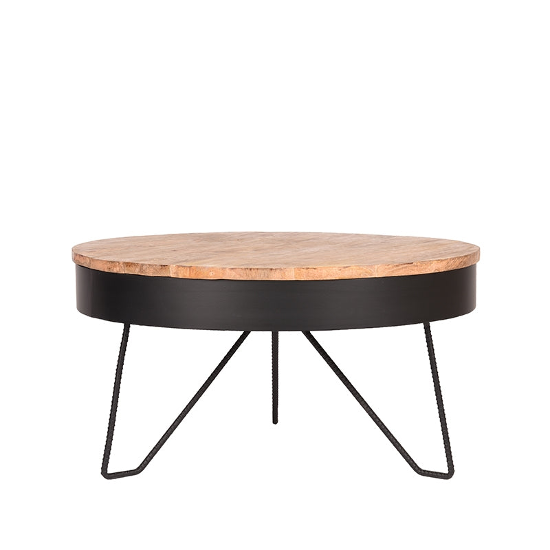 LABEL51 Salontafel Saran - Zwart - Mangohout - 80 cm van LABEL51 - laagste prijs offerte van PureWonen