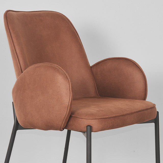 LABEL51 Eetkamerstoel Jari - Cognac - Microfiber van LABEL51 – Luxe comfort op maat van PureWonen. Vraag naar de beste prijs.