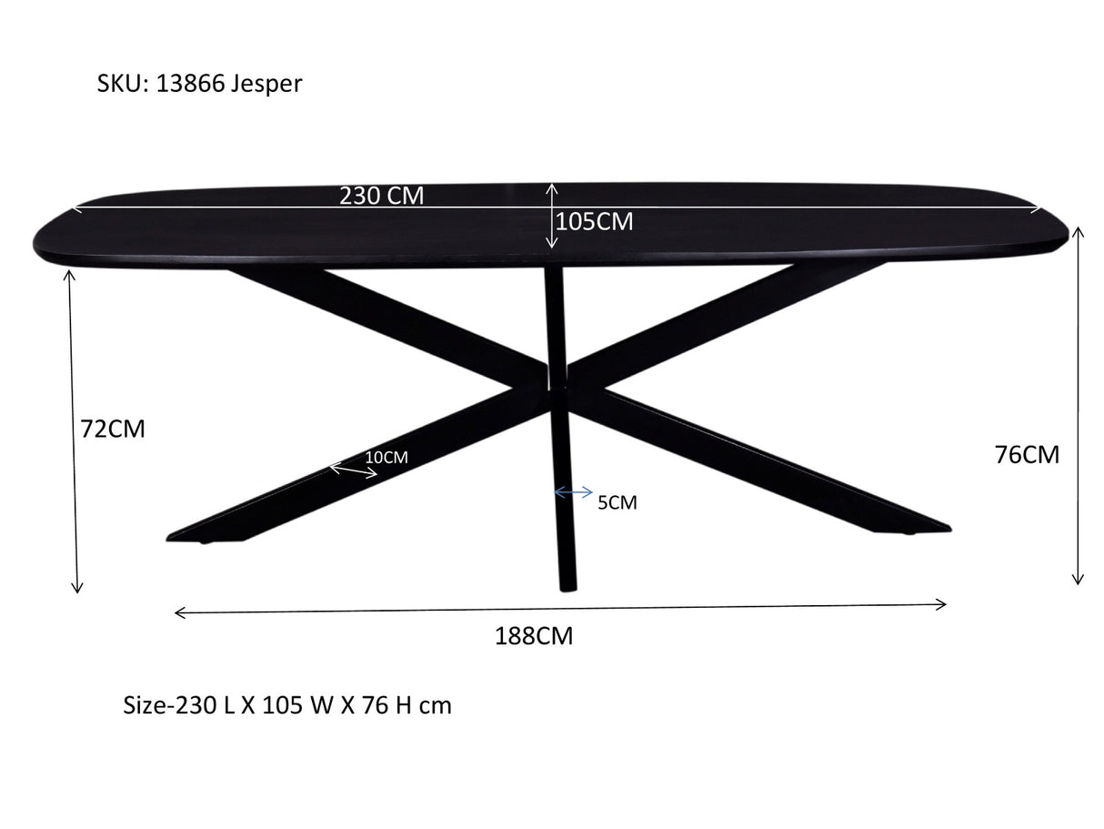 Jesper Danish Oval Black 230cm